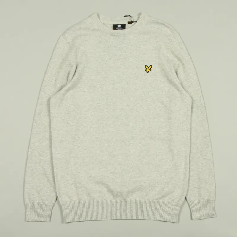 Lyle and Scott Cotton Merino Jumper - Light Grey Marl